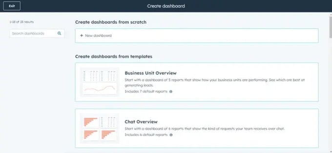 Choosing starting point of HubSpot Dashboard