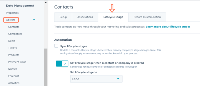 Creating Hubspot Lifecycle Stages
