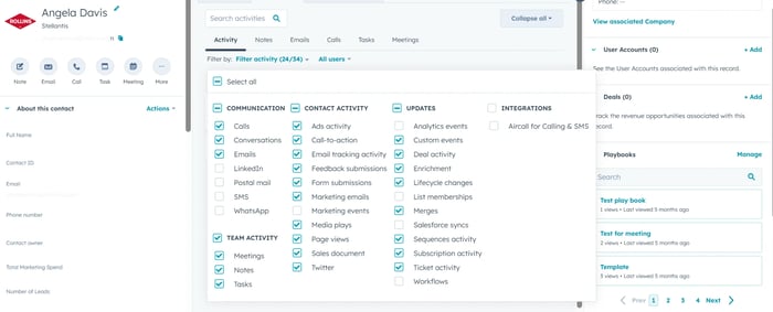 Filter Out Undesired Activities In Object Records