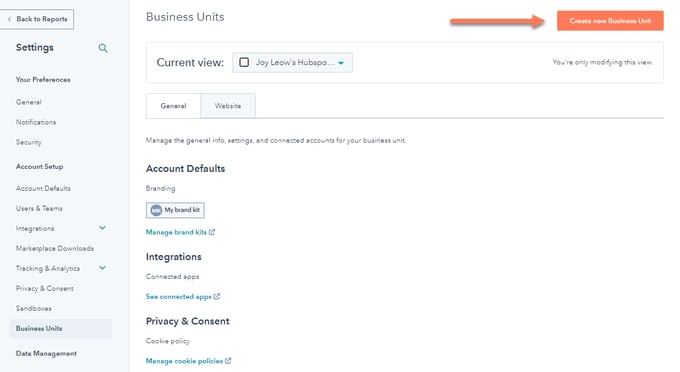 HubSpot Business Units - 1