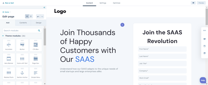 Saas Landing Page