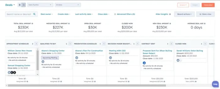 Hubspot For Construction Deals