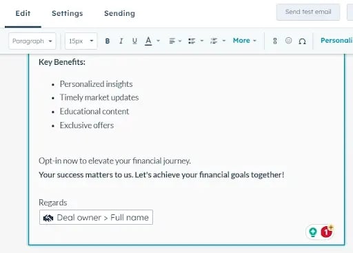 Incorporating Owner Name, Email, and Signature in Marketing Emails for Dynamic Email Personalization