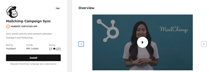 Install the mailchamp app