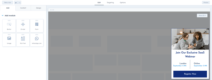 Saas CTA for webinar