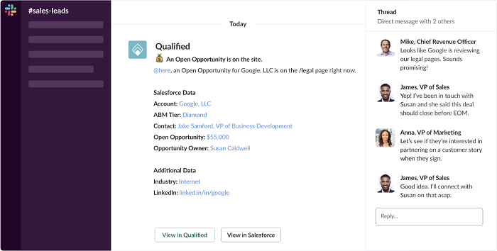 Sales alert for new leads