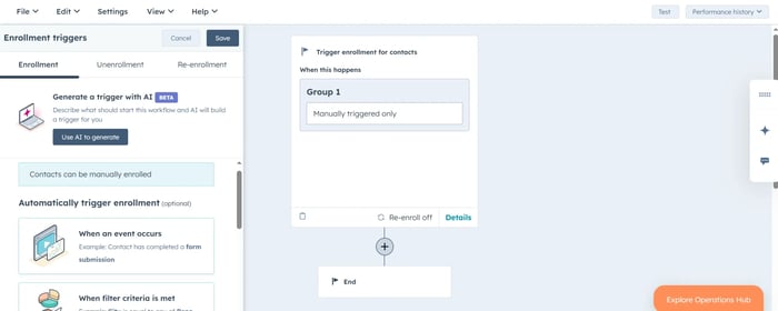 Set Enrollment Triggers