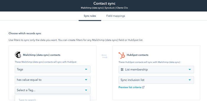 Tag and List Mapping
