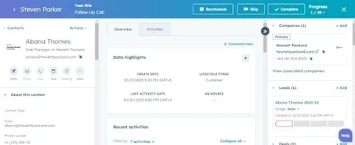 Task Queue to Streamline Sales Reps Activities