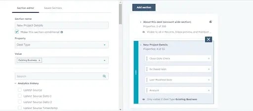 Using Conditional Sections in the Object’s Left Sidebar for Better Data Organization