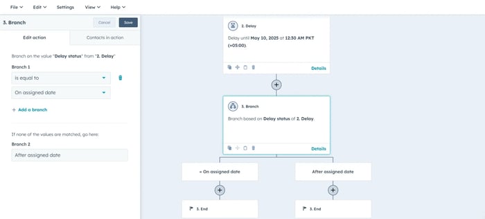 Using Delays, Goals, and Branches