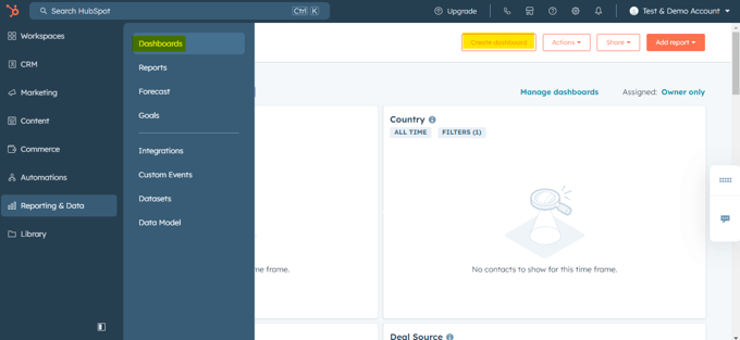HubSpot Dashboard