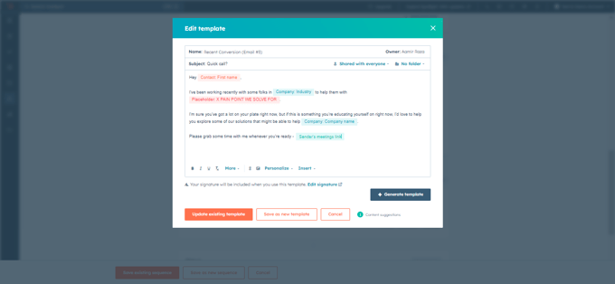 Customize Email Templates in HubSpot Sequences