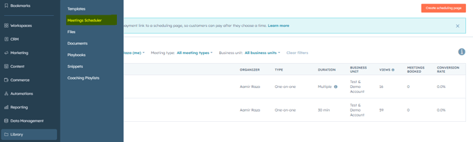 HubSpot Scheduling