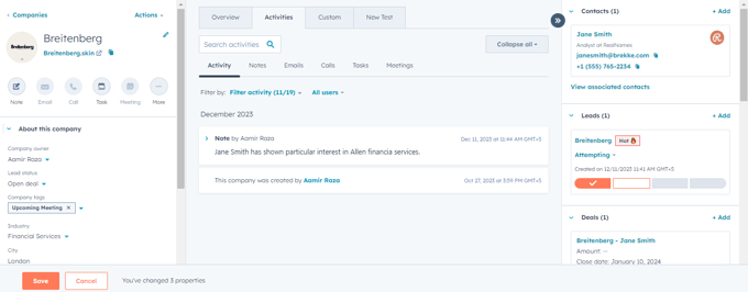 HubSpot For Financial Services - Lead Management