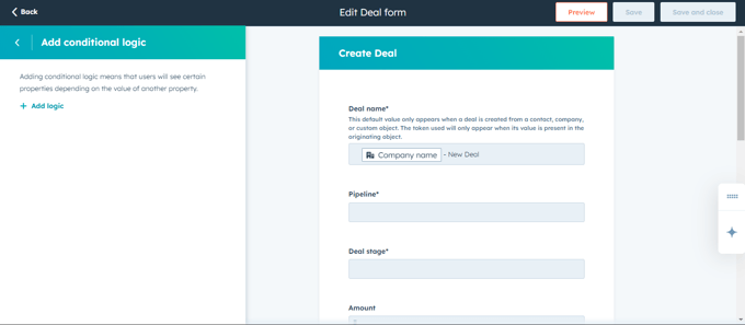 Deal Creation form Customization