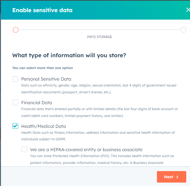 HubSpot Sensitive Data Settings