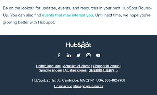 Address in the Footer
