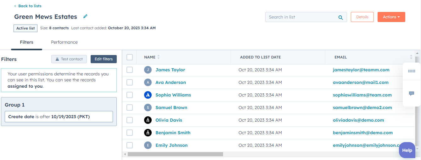 Hubspot List Segmentation 